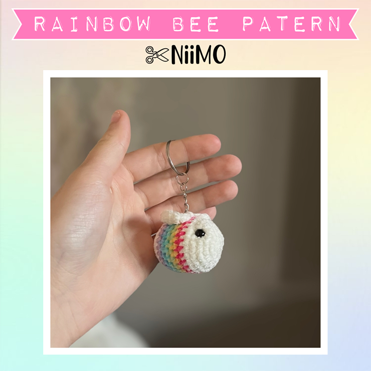 Regnbågs Bi Nyckelring Mönster