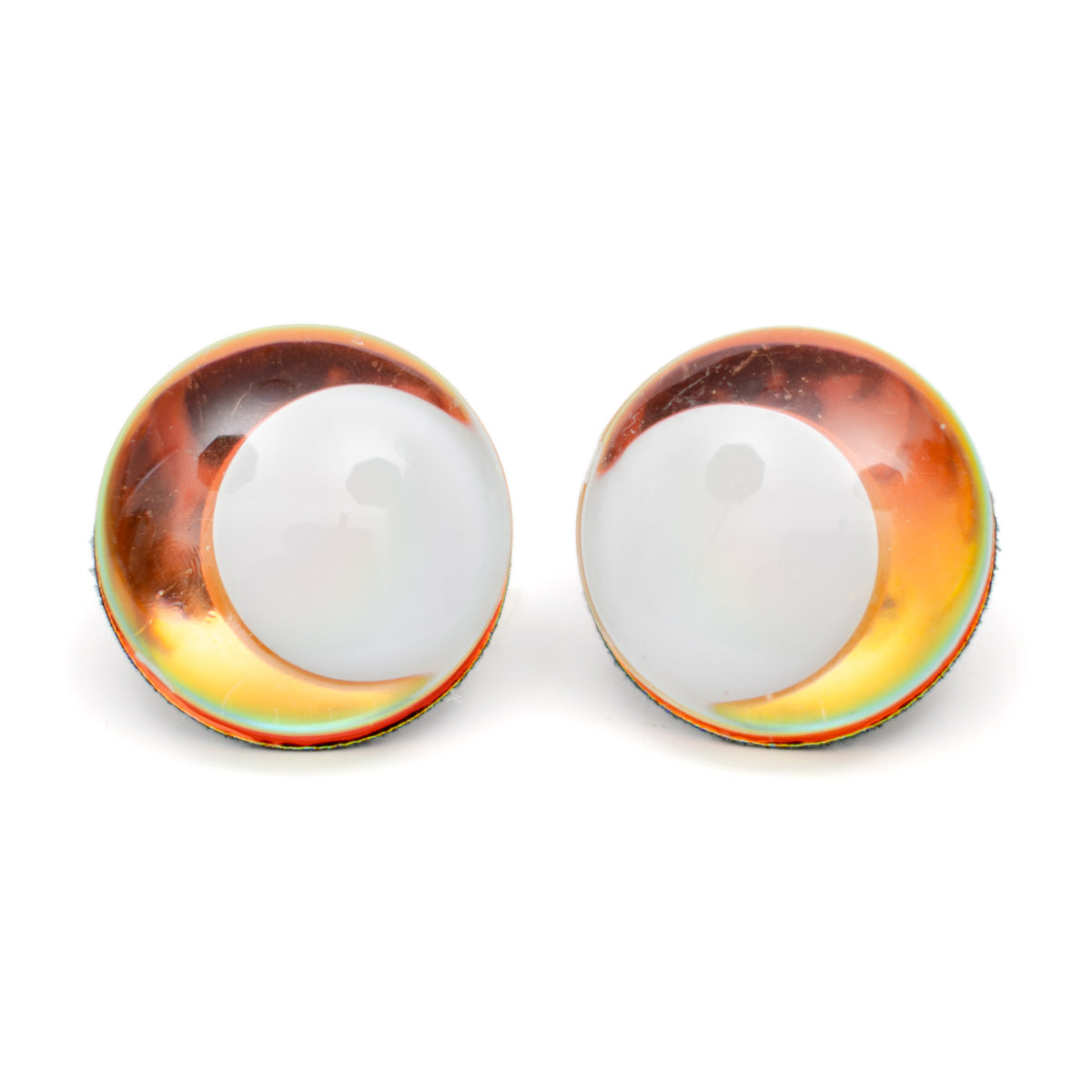 Off Center Säkerhetsöga Vit Pupill Chrome - Orange