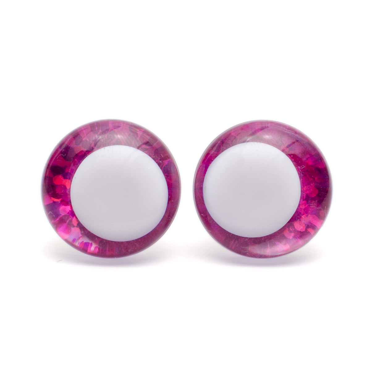 No Center Säkerhetsöga Vit Pupill - Djup Rosa