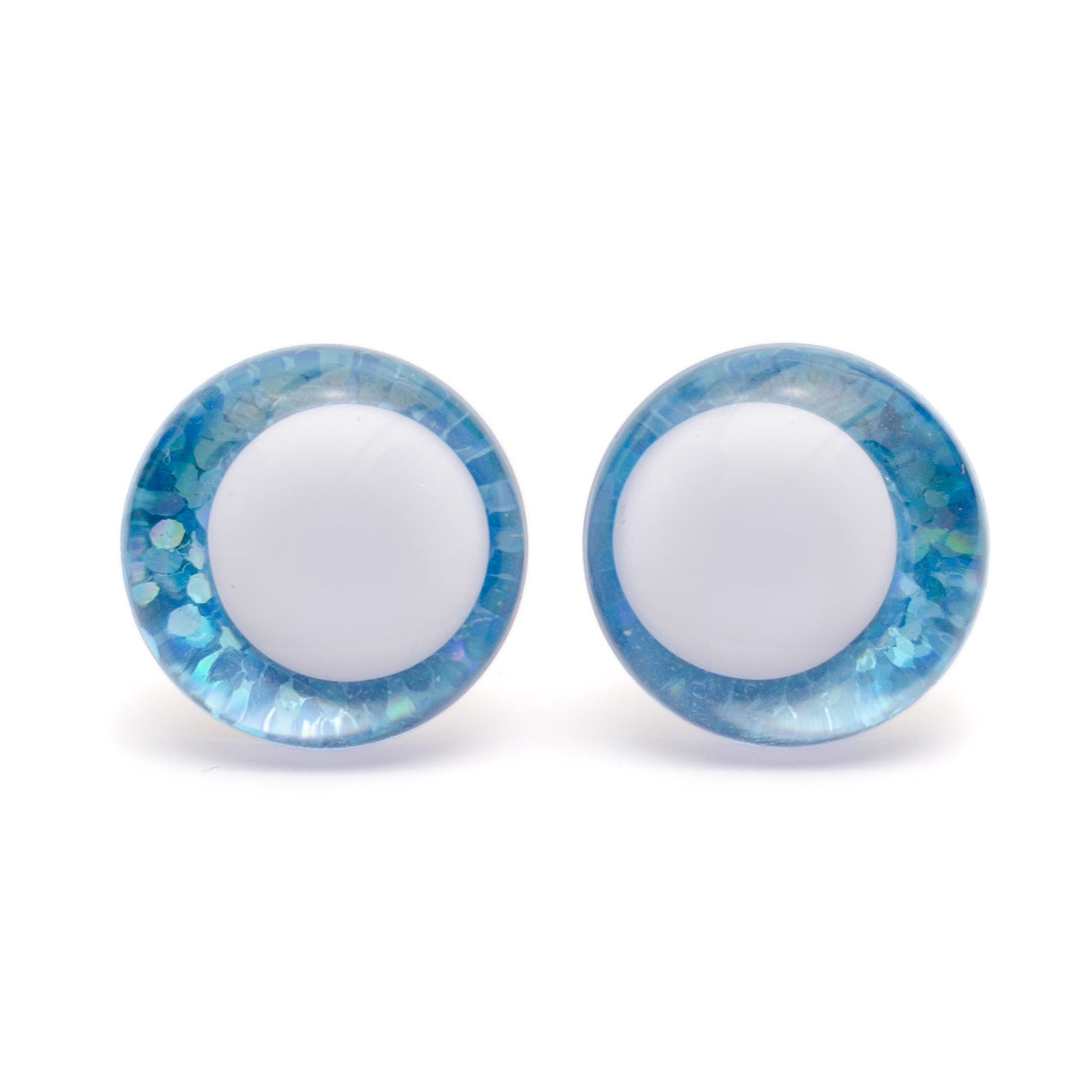 No Center Säkerhetsöga Vit Pupill - Ljusblå