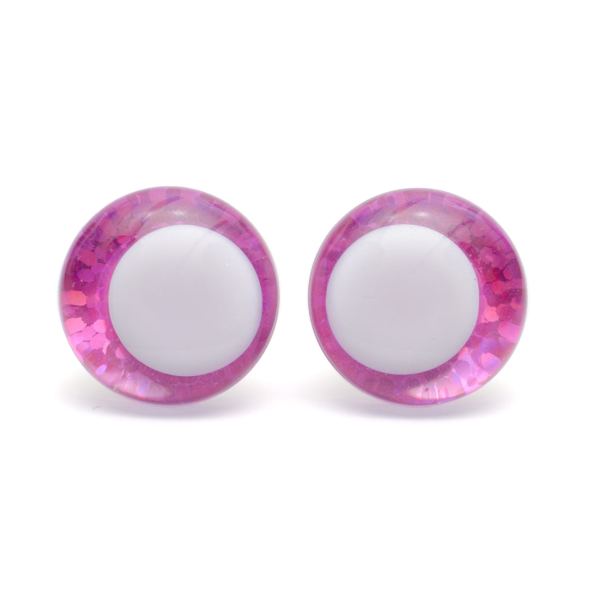 No Center Säkerhetsöga Vit Pupill - Rosa