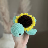 Fluffig Solros Sköldpadda Mönster