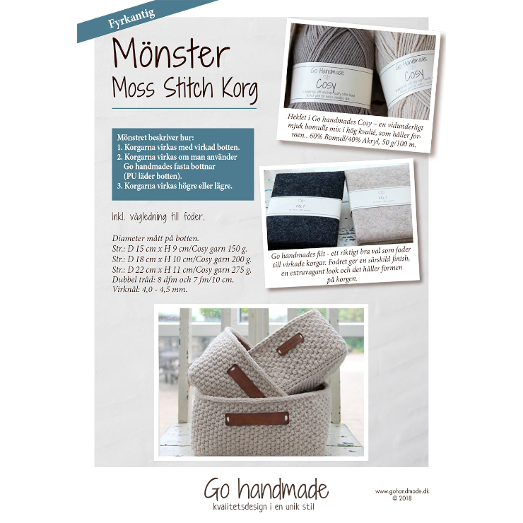 Moss Stitch Kurve Basket - Mönster