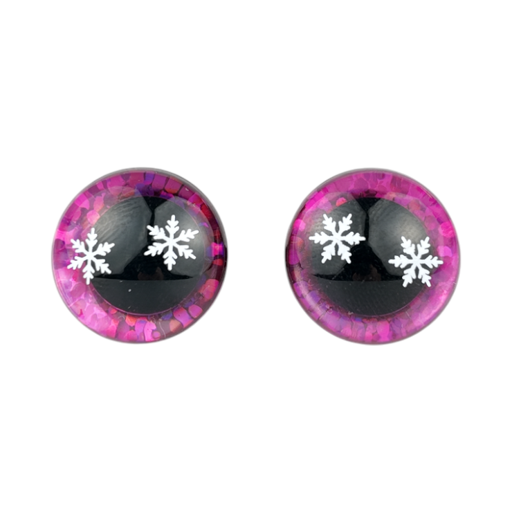 Niimo Säkerhetsögon Glitter Snöflinga Rosa