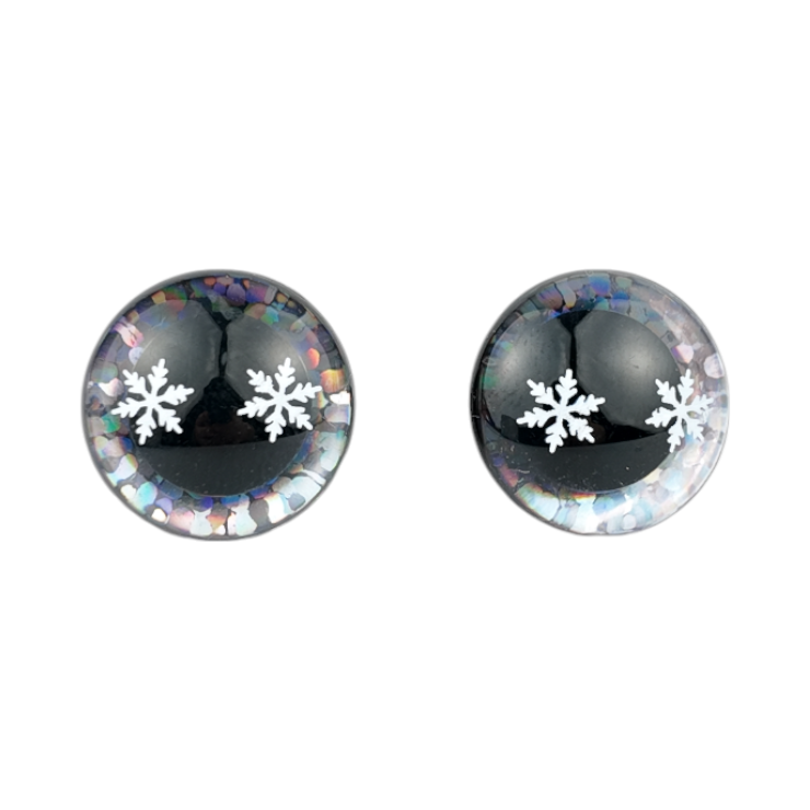 Niimo Säkerhetsögon Glitter Snöflinga Silver