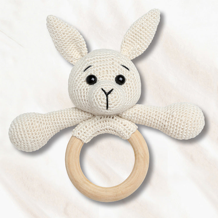 Sensory Bunny On Wooden Ring Mönster