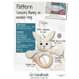 Sensory Bunny On Wooden Ring Mönster